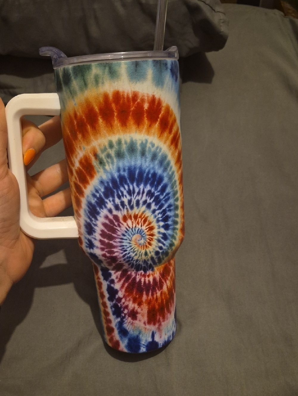 Tie-Dye Spiral Insulated Travel Tumbler - Multicolor